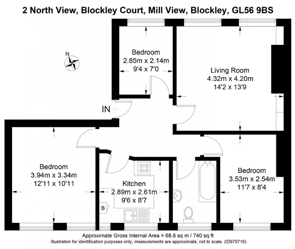 Floorplan for Blockley Court, Blockley, Moreton-in-Marsh, Gloucestershire. GL56 9BS