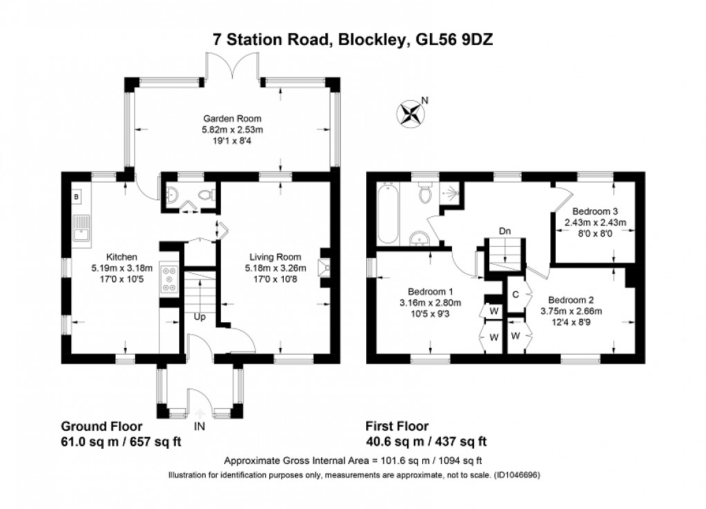 Floorplan for Station Road, Blockley, Moreton-in-Marsh, Gloucestershire. GL56 9DZ