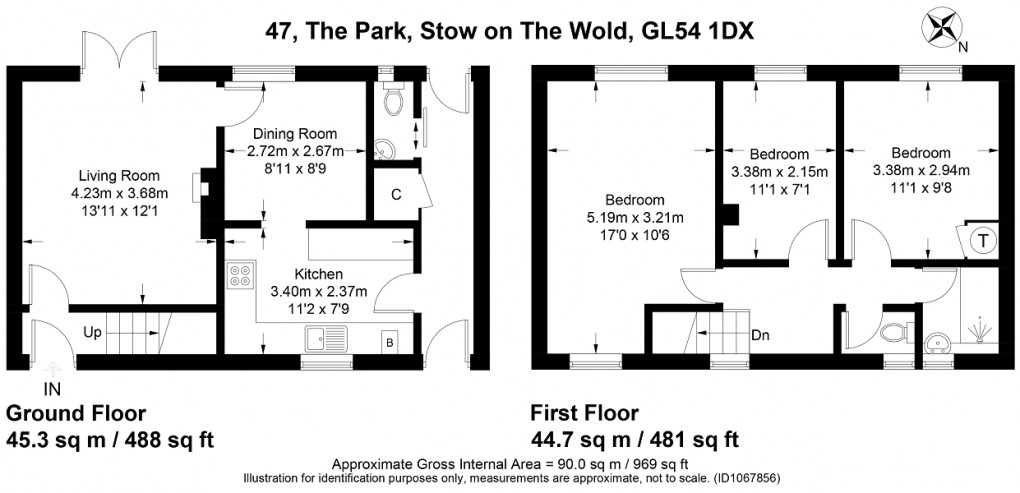 Floorplan for The Park, Stow on the Wold, Cheltenham, Gloucestershire. GL54 1DX
