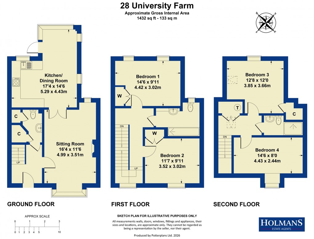 Floorplan for University Farm, Moreton-in-Marsh, Gloucestershire. GL56 0DN