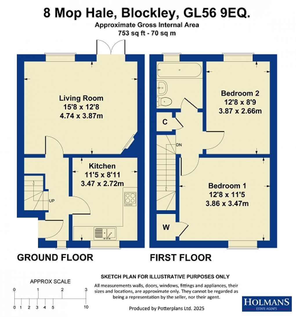 Floorplan for Mop Hale, Blockley, Gloucestershire, GL56