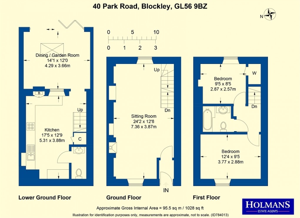 Floorplan for Park Road, Blockley, Moreton-in-Marsh, Gloucestershire. GL56 9BZ