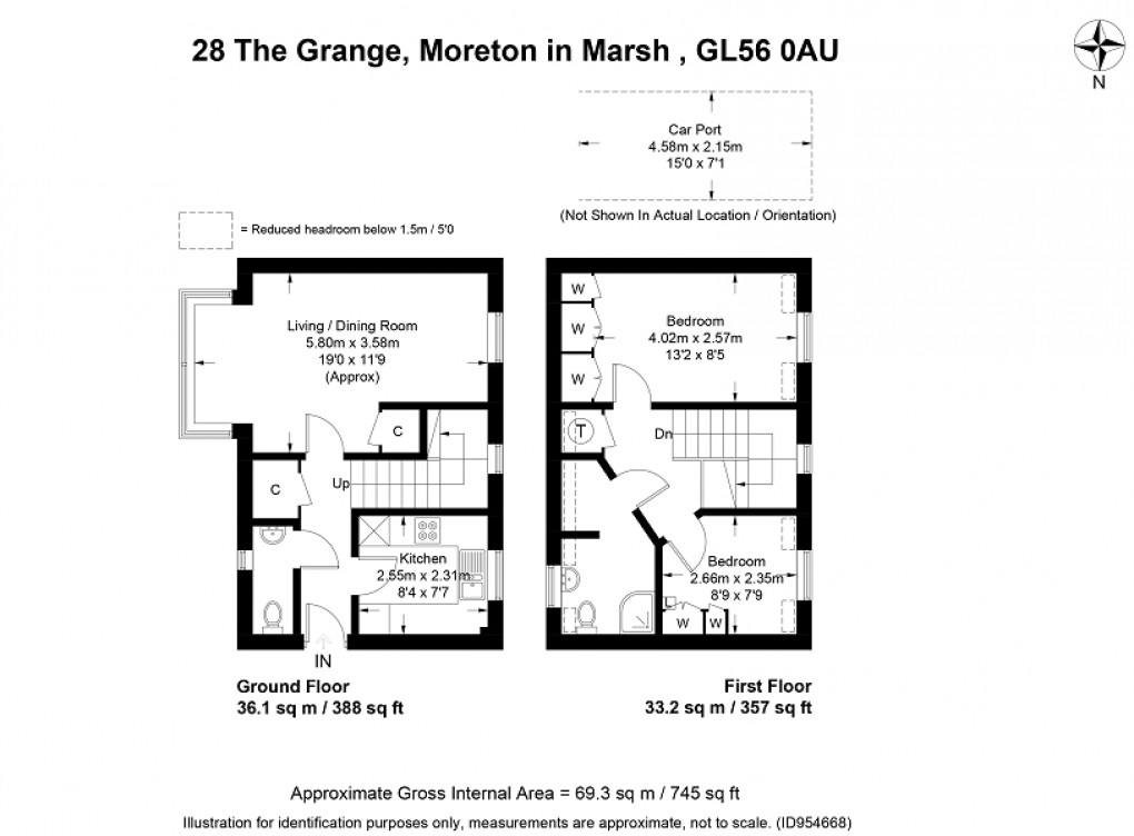 Floorplan for The Grange, Moreton-in-Marsh, Gloucestershire. GL56 0AU