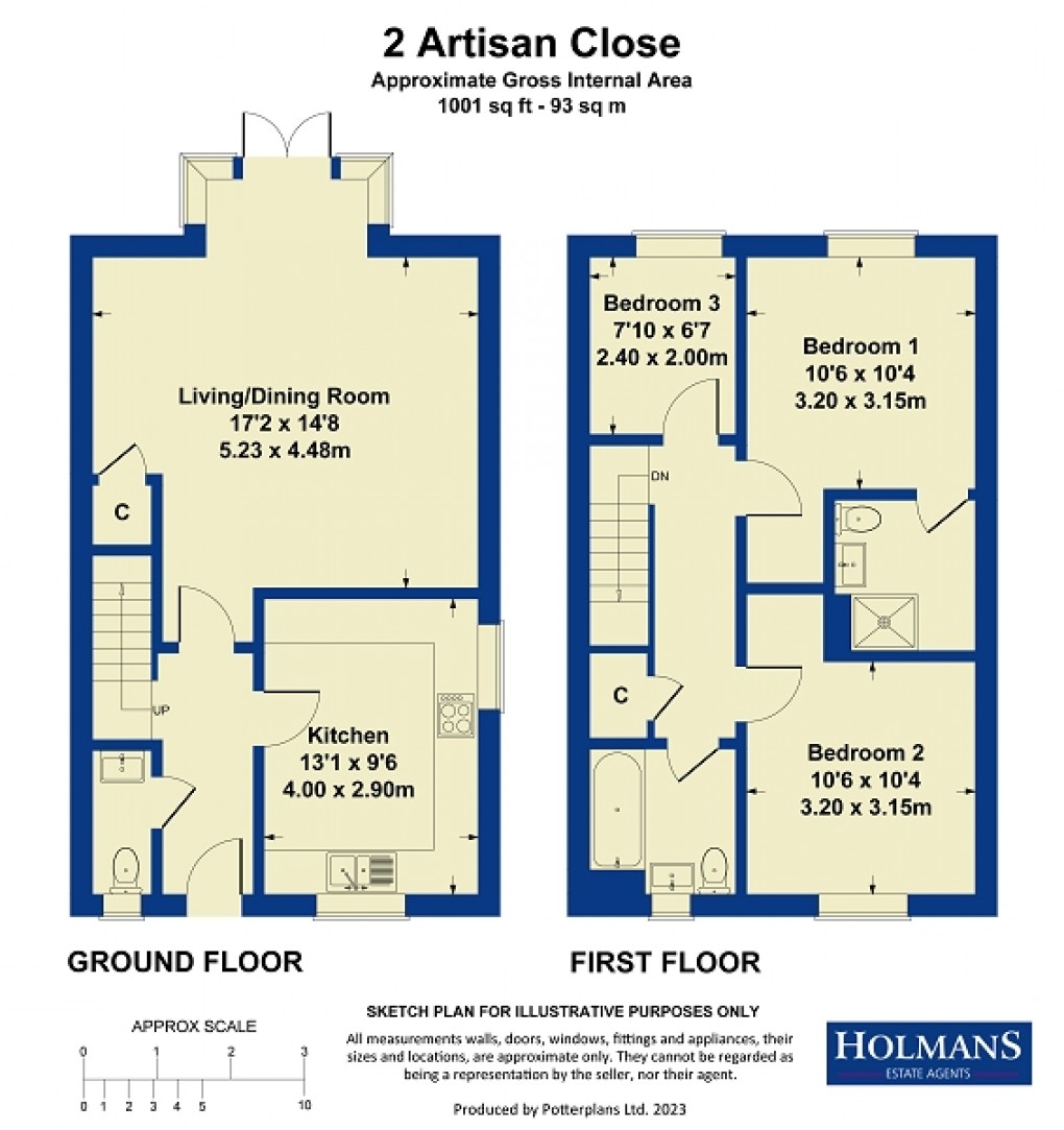 Floorplan for Artisan Close, Moreton In Marsh, Gloucestershire. GL56 0DH