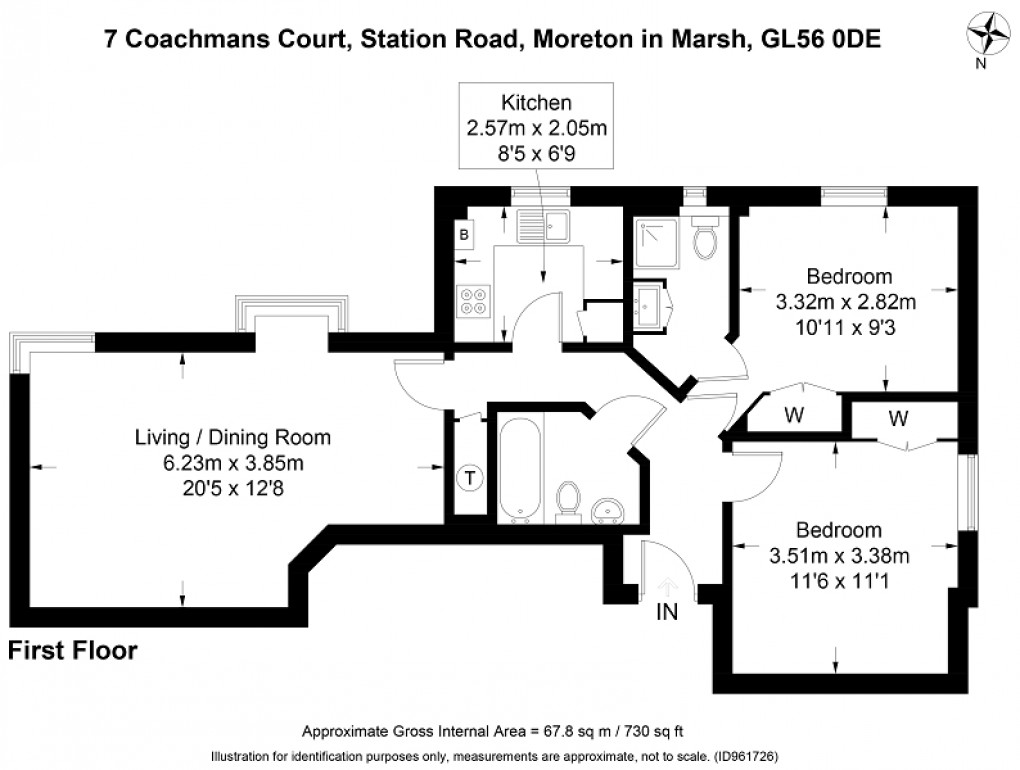 Floorplan for Station Road, Moreton-in-Marsh, Gloucestershire. GL56 0DE