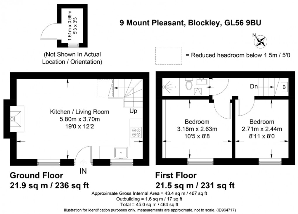 Floorplan for Mount Pleasant, Blockley, Moreton-in-Marsh, Gloucestershire. GL56 9BU