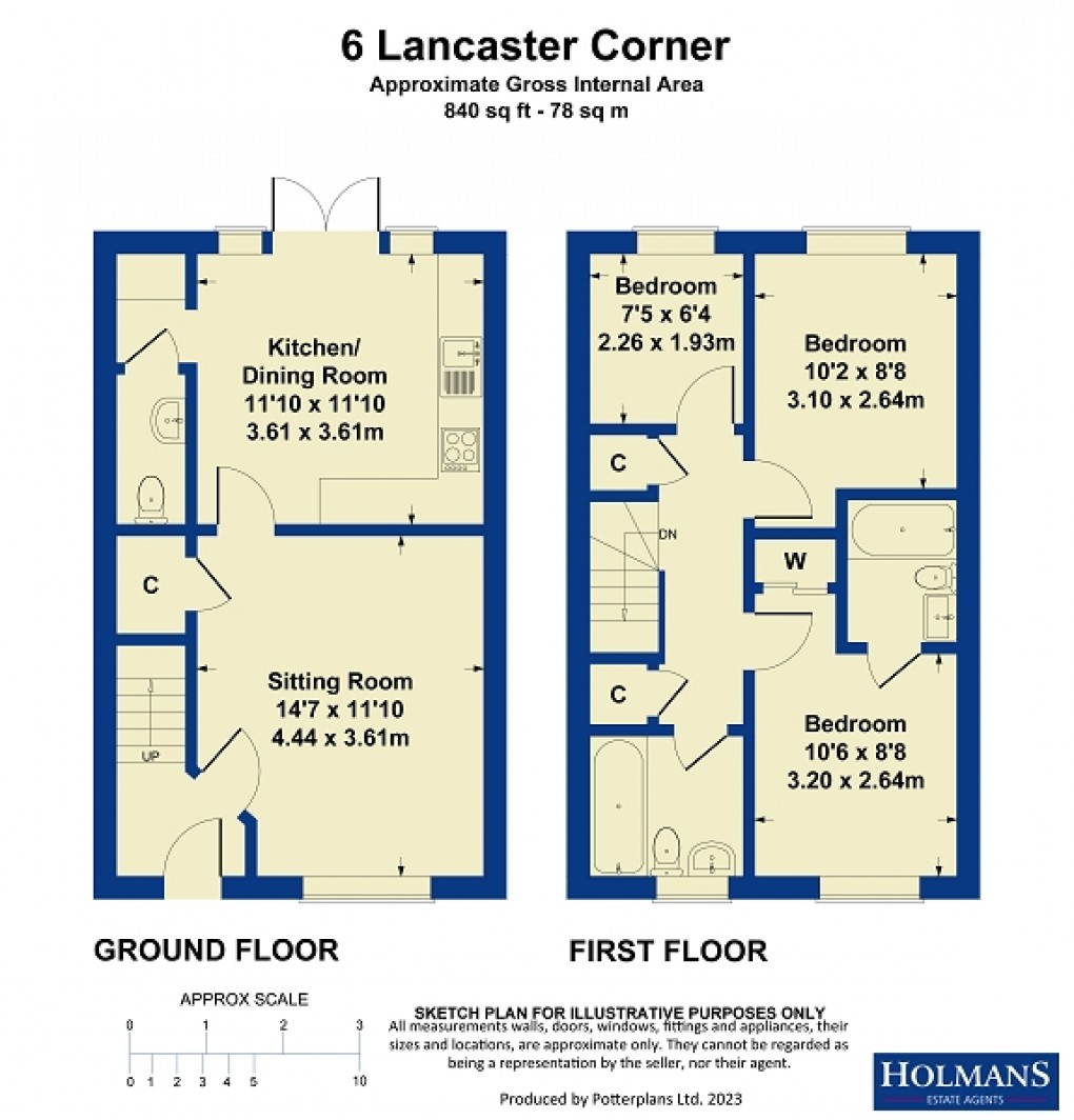 Floorplan for Lancaster Corner, Moreton-in-Marsh, Gloucestershire. GL56 0GP
