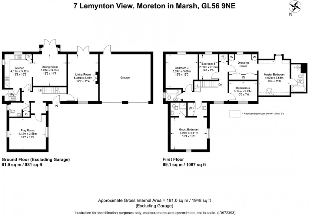 Floorplan for Lemynton View, Moreton-in-Marsh, Gloucestershire. GL56 9NE