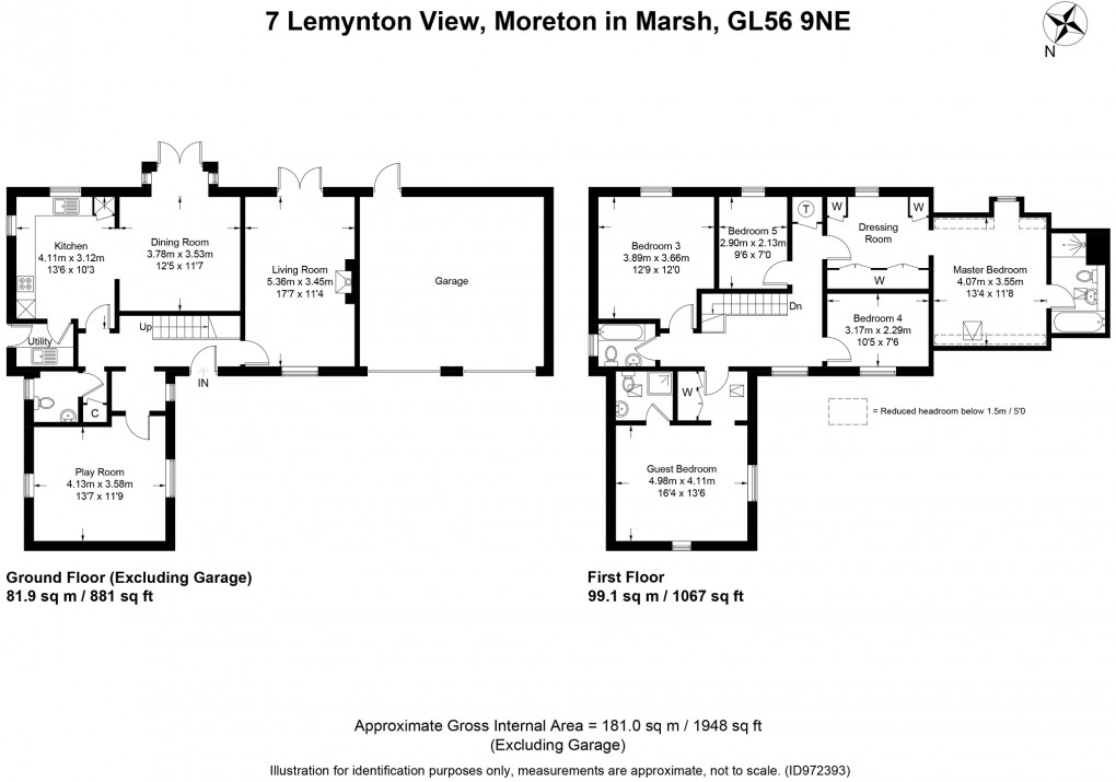 Floorplan for Lemynton View, Moreton-in-Marsh, Gloucestershire. GL56 9NE