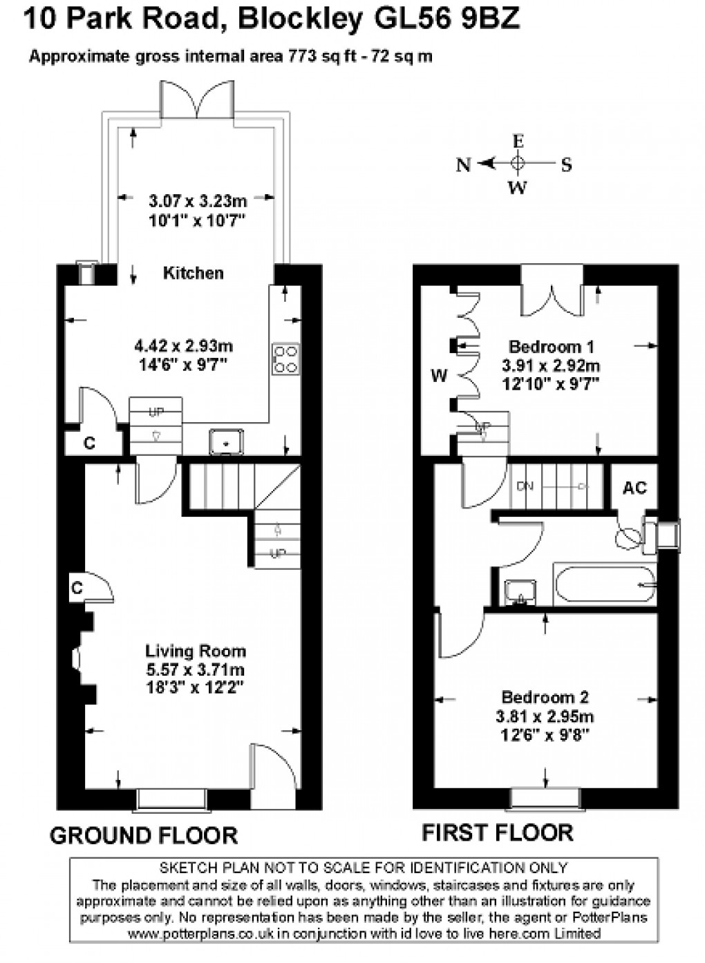 Floorplan for Park Road, Blockley, Gloucestershire. GL56 9BZ