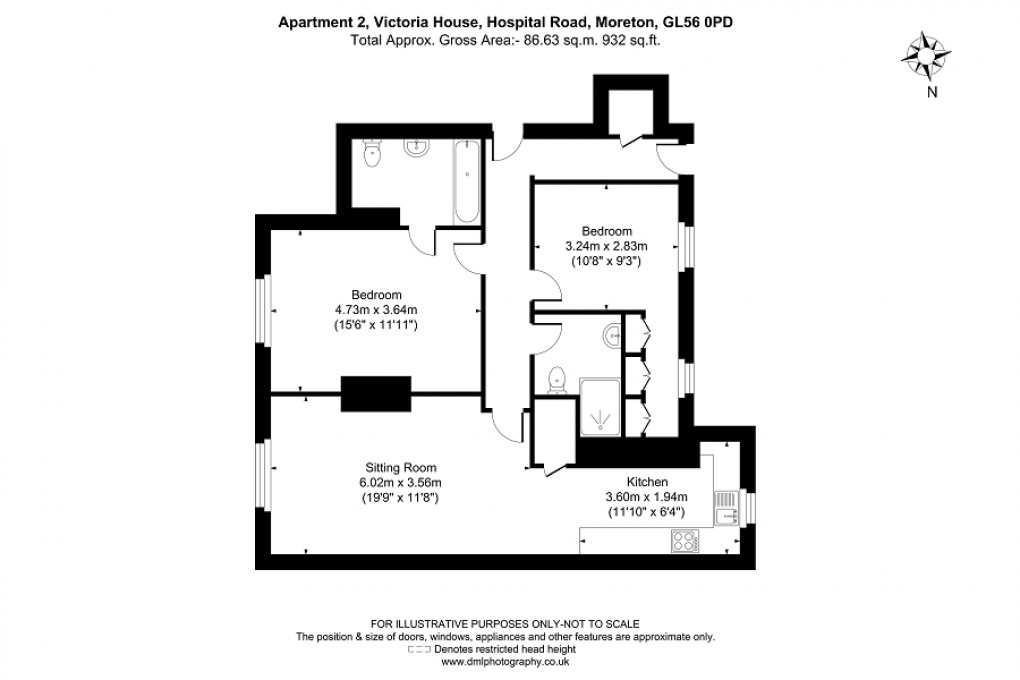 Floorplan for Victoria House, Hospital Road, Moreton in Marsh. GL56 0PD