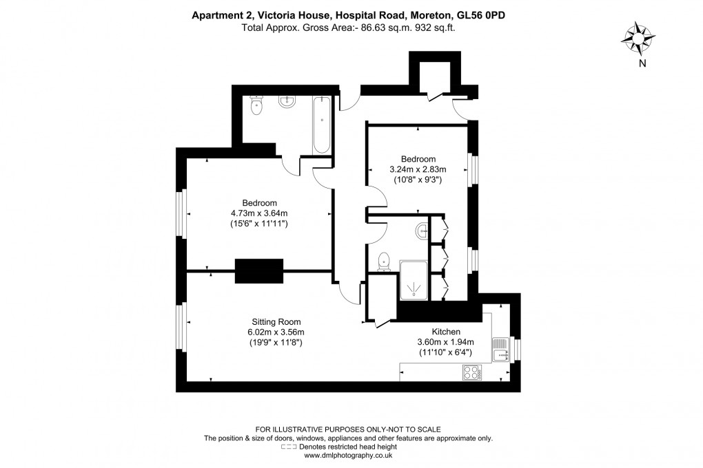 Floorplan for Victoria House, Hospital Road, Moreton in Marsh. GL56 0PD