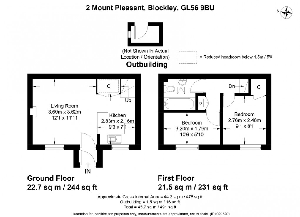 Floorplan for Mount Pleasant, Blockley, Moreton-in-Marsh, Gloucestershire. GL56 9BU