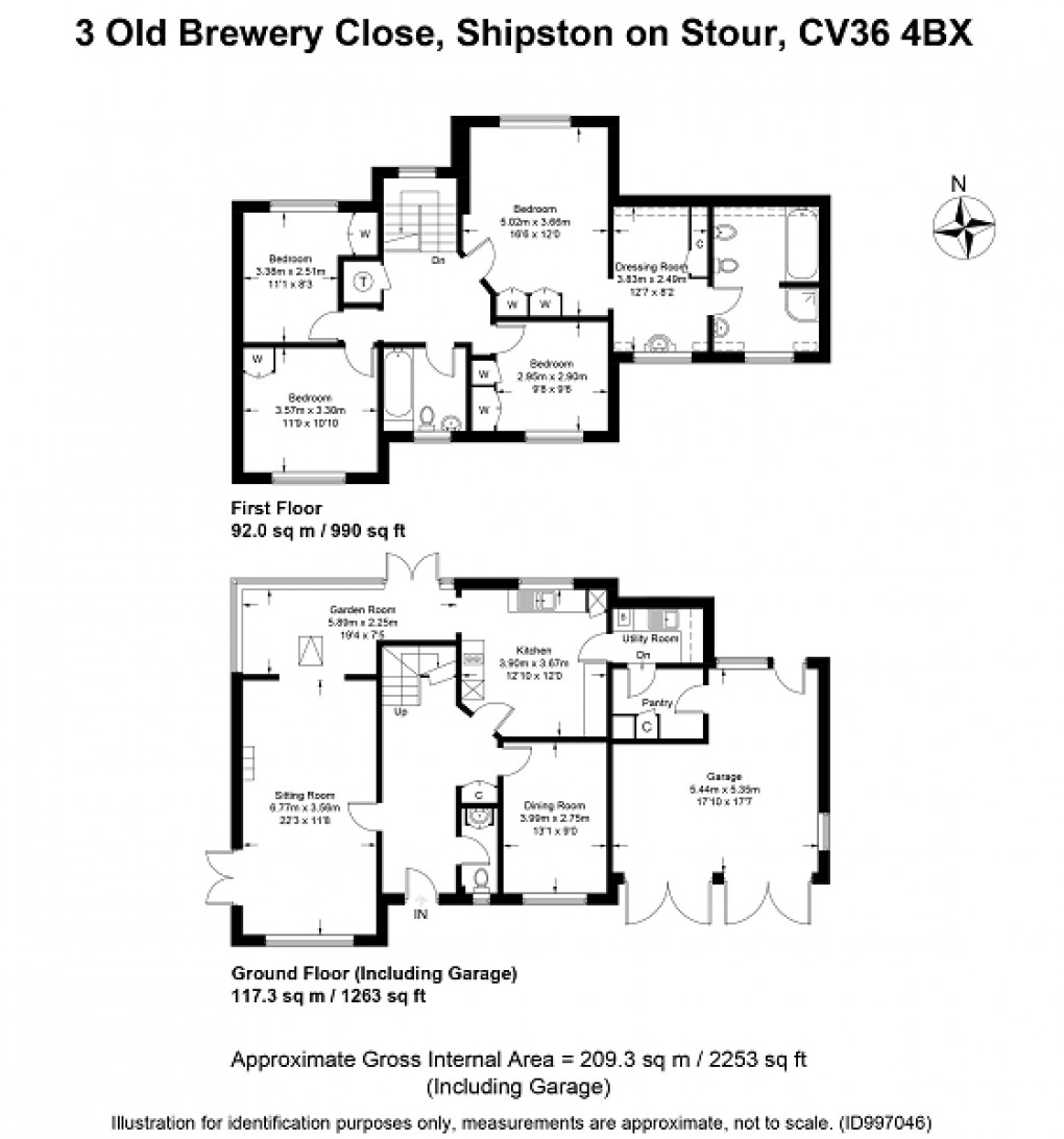 Floorplan for Old Brewery Close, Stratford Road, Shipston-on-Stour, Warwickshire. CV36 4BX