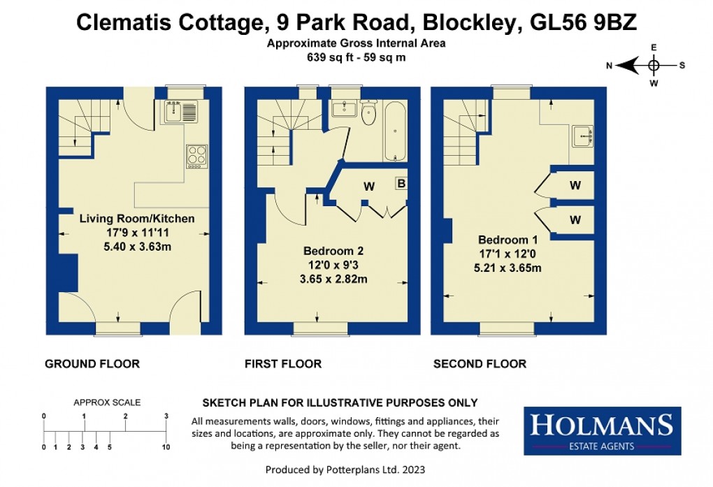 Floorplan for Park Road, Blockley, Moreton-in-Marsh, Gloucestershire. GL56 9BZ