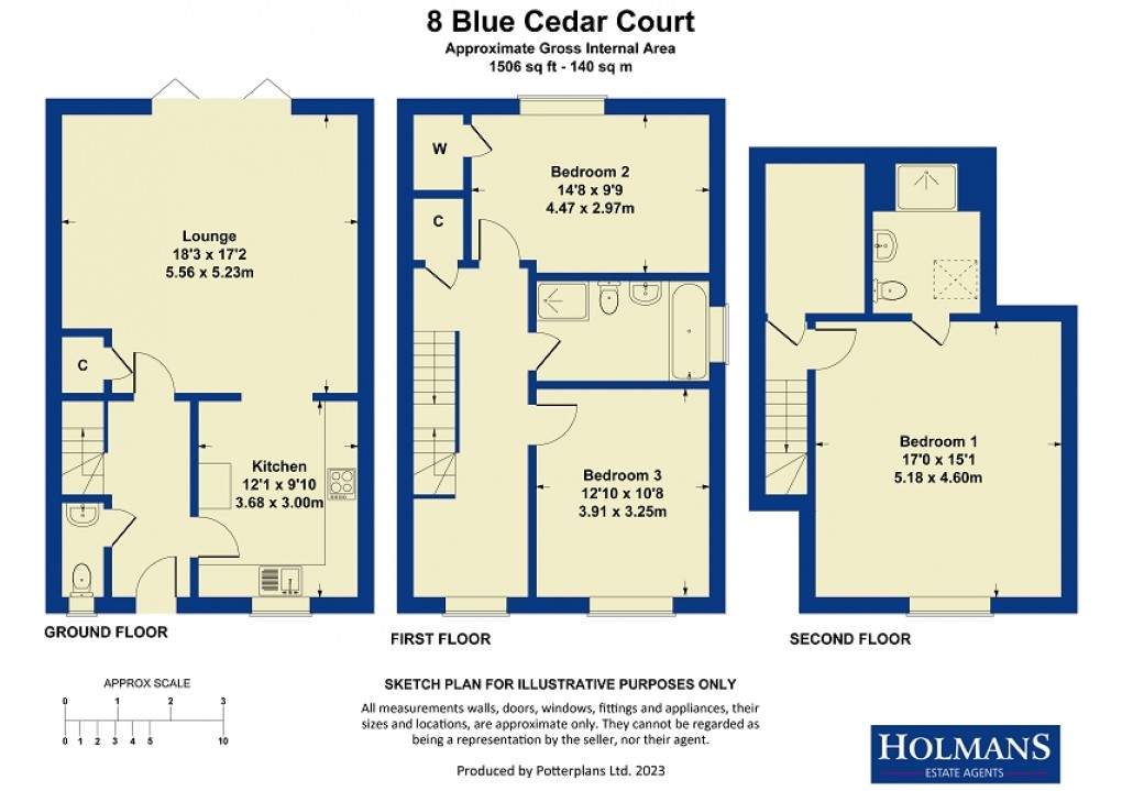 Floorplan for Blue Cedar Court, Stow Road, Moreton-in-Marsh. GL56 0FU