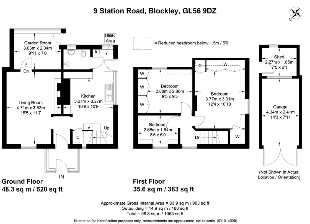 Floorplan for Station Road, Blockley, Moreton-in-Marsh, Gloucestershire. GL56 9DZ