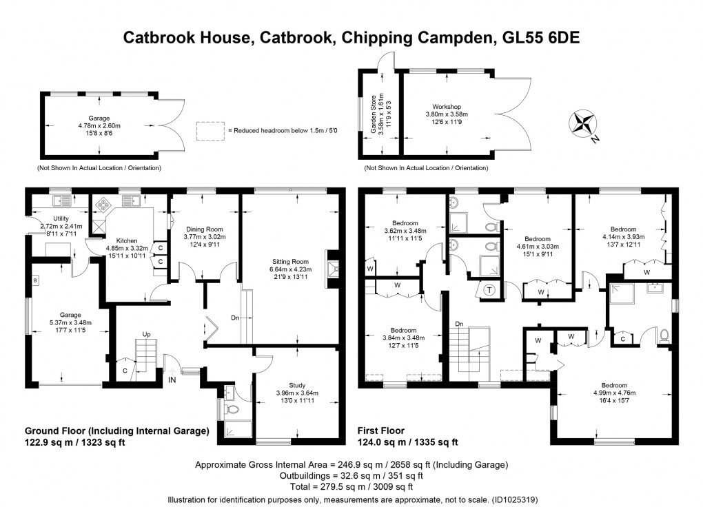 Floorplan for Catbrook, Chipping Campden, Gloucestershire. GL55 6DE