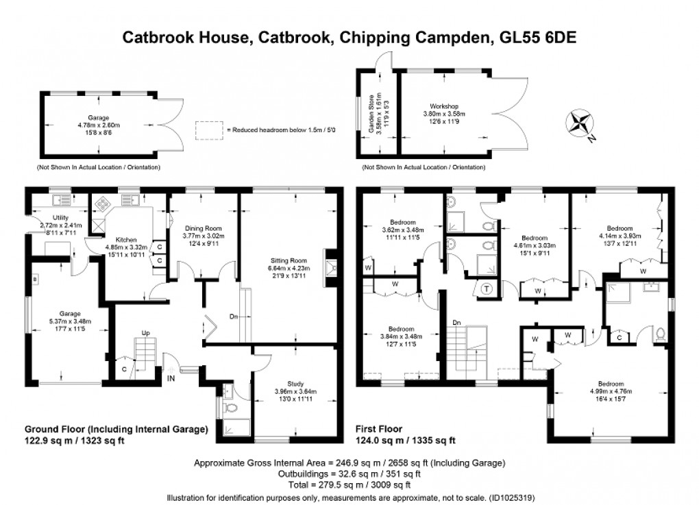 Floorplan for Catbrook, Chipping Campden, Gloucestershire. GL55 6DE