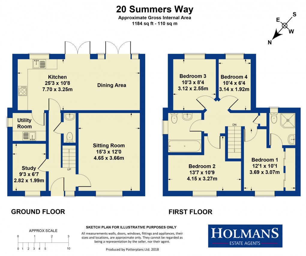 Floorplan for Summers Way, Moreton-in-Marsh, Gloucestershire. GL56 0GA