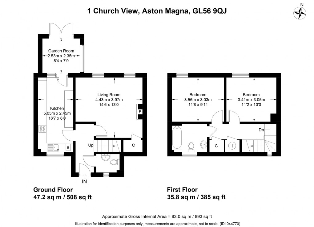 Floorplan for Church View, Aston Magna, Moreton-in-Marsh, Gloucestershire. GL56 9QJ