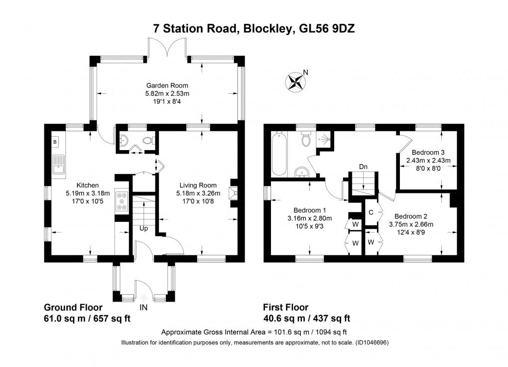 Floorplan for Station Road, Blockley, Moreton-in-Marsh, Gloucestershire. GL56 9DZ