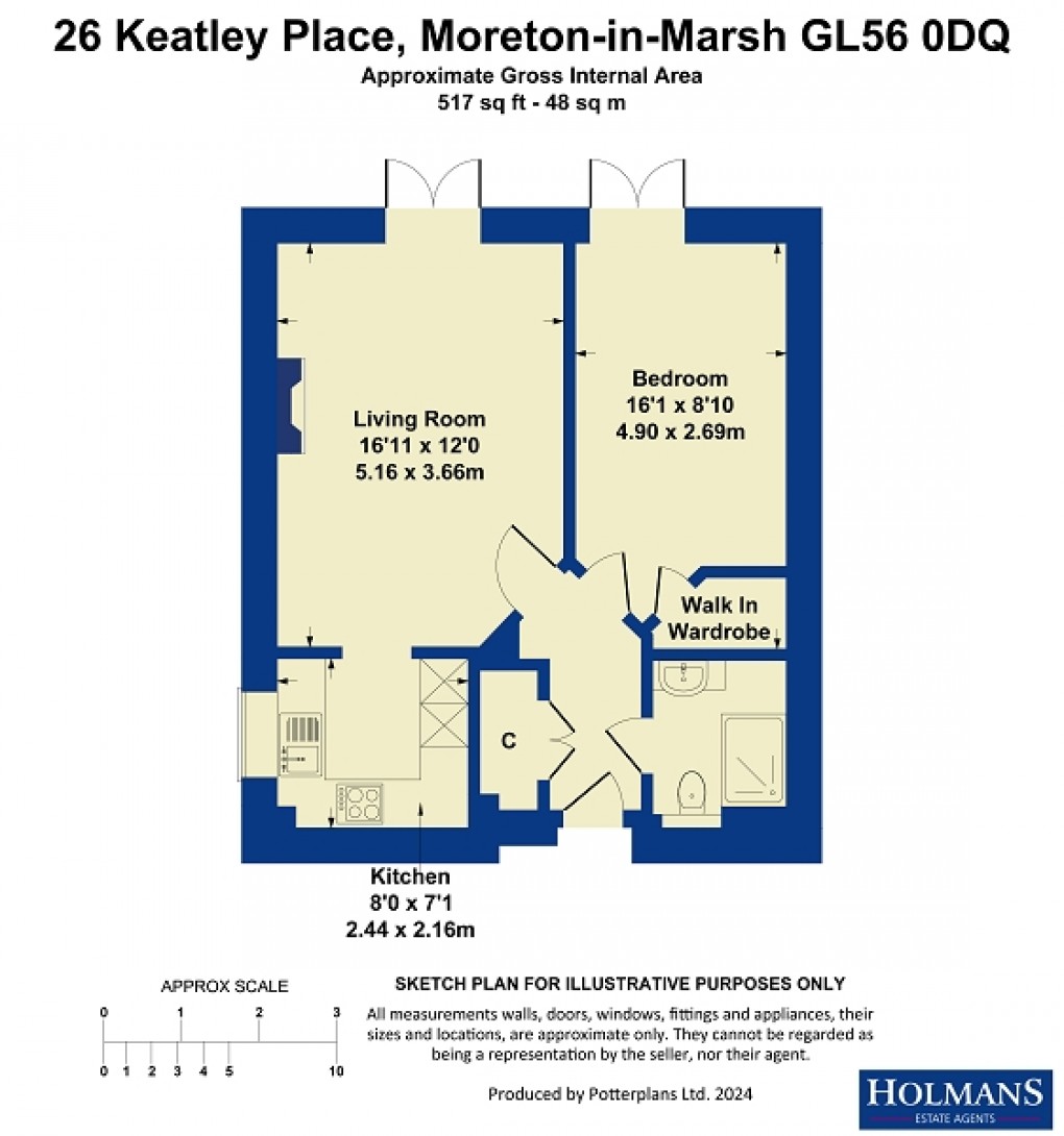 Floorplan for Keatley Place, Hospital Road, Moreton-in-Marsh. GL56 0DQ