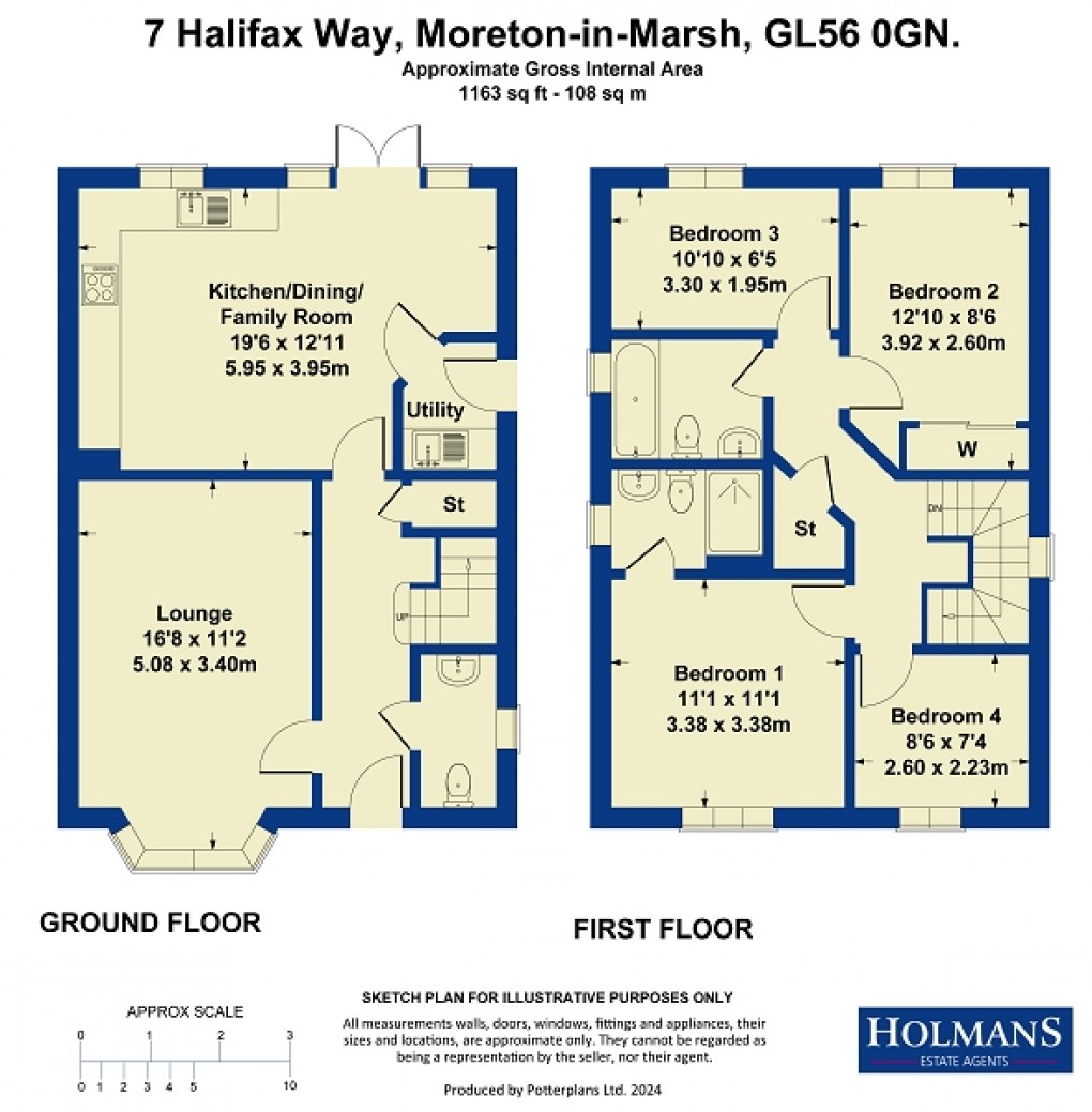 Floorplan for Halifax Way, Moreton-in-Marsh, Gloucestershire. GL56 0GN