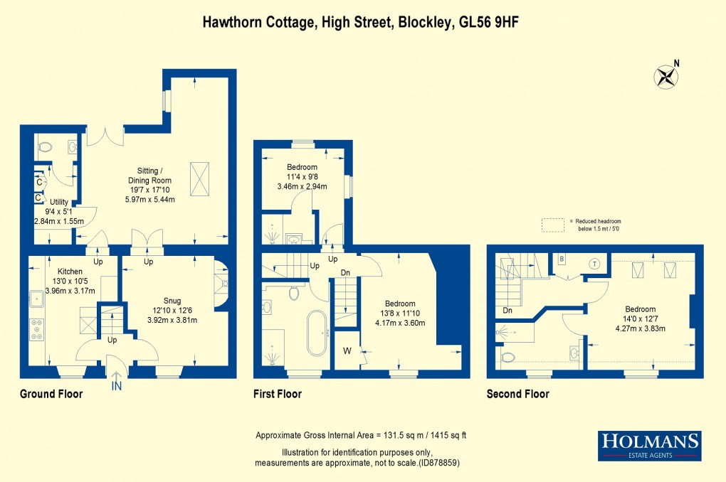 Floorplan for High Street, Blockley, Moreton-in-Marsh, Gloucestershire. GL56 9HF