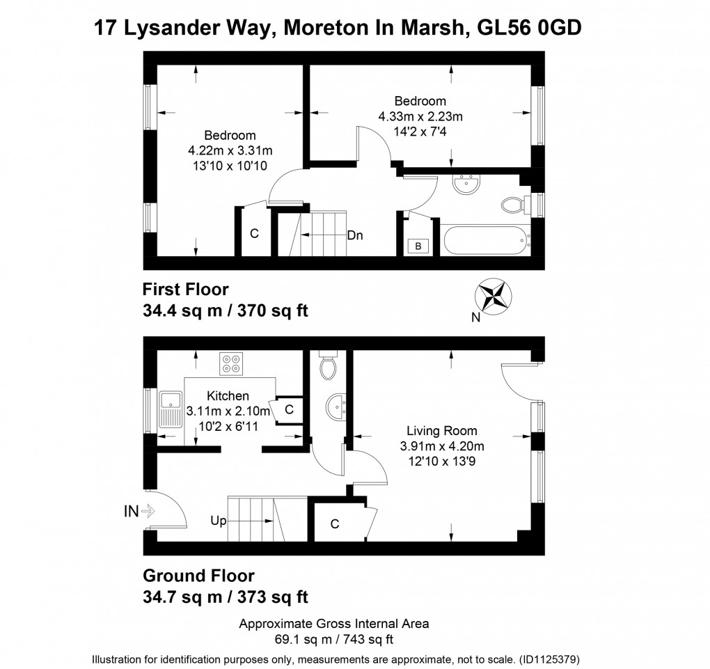 Floorplan for Lysander Way, Moreton-in-Marsh, Gloucestershire. GL56 0GD