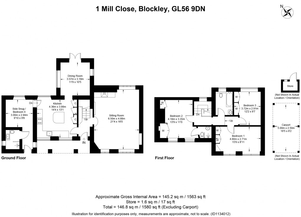 Floorplan for Blockley, Moreton-in-Marsh, Gloucestershire. GL56 9DN