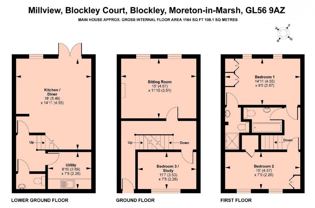 Floorplan for Millview, Blockley Court, Blockley, Moreton-in-Marsh, Gloucestershire. GL56 9AZ