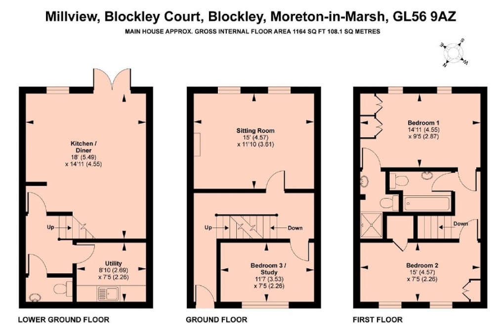 Floorplan for Millview, Blockley Court, Blockley, Moreton-in-Marsh, Gloucestershire. GL56 9AZ