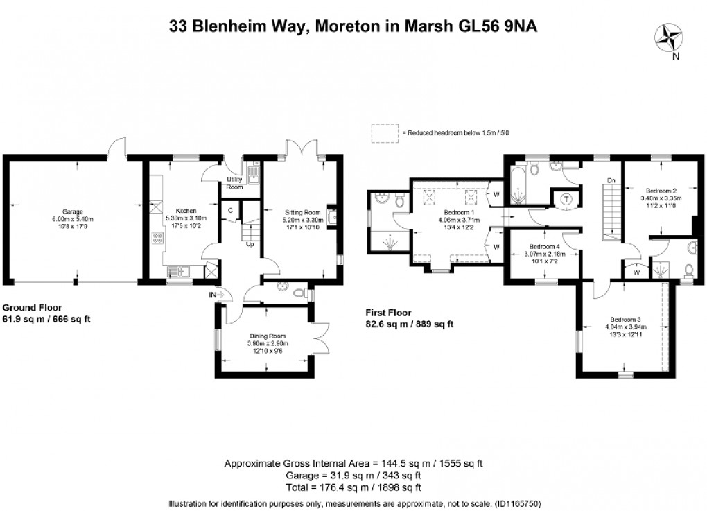 Floorplan for Blenheim Way, Moreton-in-Marsh, Gloucestershire. GL56 9NA
