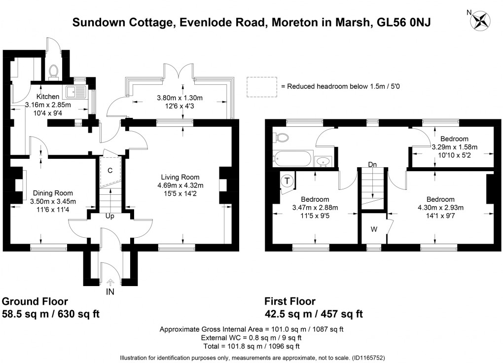 Floorplan for Evenlode Road, Moreton-in-Marsh, Gloucestershire. GL56 0NJ