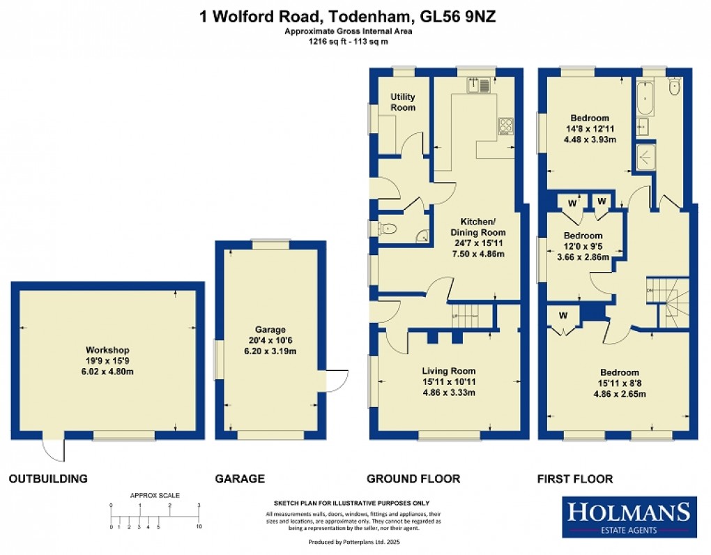 Floorplan for Wolford Road, Todenham, Moreton-in-Marsh, Gloucestershire. GL56 9NZ