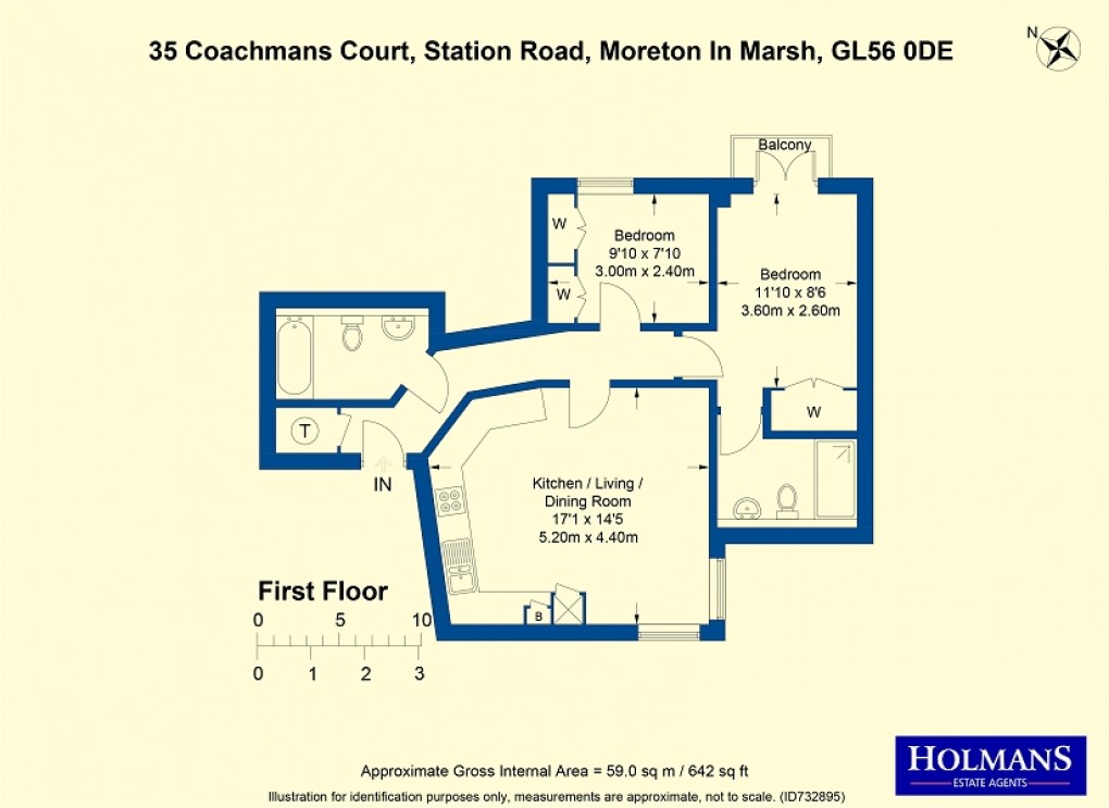 Floorplan for Station Road, Moreton-in-Marsh, Gloucestershire. GL56 0DE