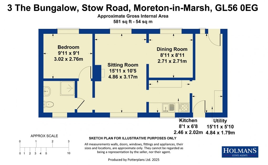 Floorplan for Stow Road, Moreton-in-Marsh, Gloucestershire. GL56 0EG