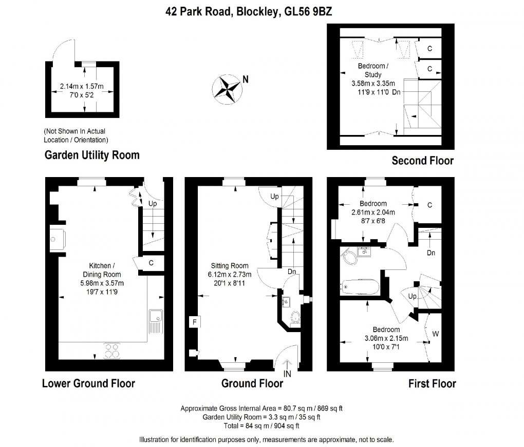 Floorplan for 42 Park Road, Blockley,, Gloucestershire. GL56 9BZ