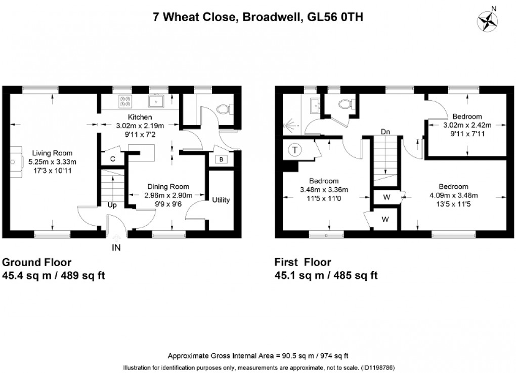 Floorplan for Wheat Close, Broadwell, Moreton-in-Marsh, Gloucestershire. GL56 0TH