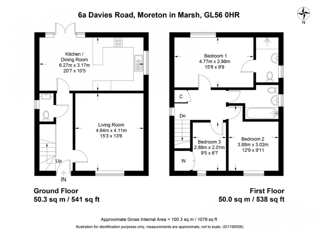 Floorplan for Davies Road, Moreton-in-Marsh, Gloucestershire. GL56 0HR