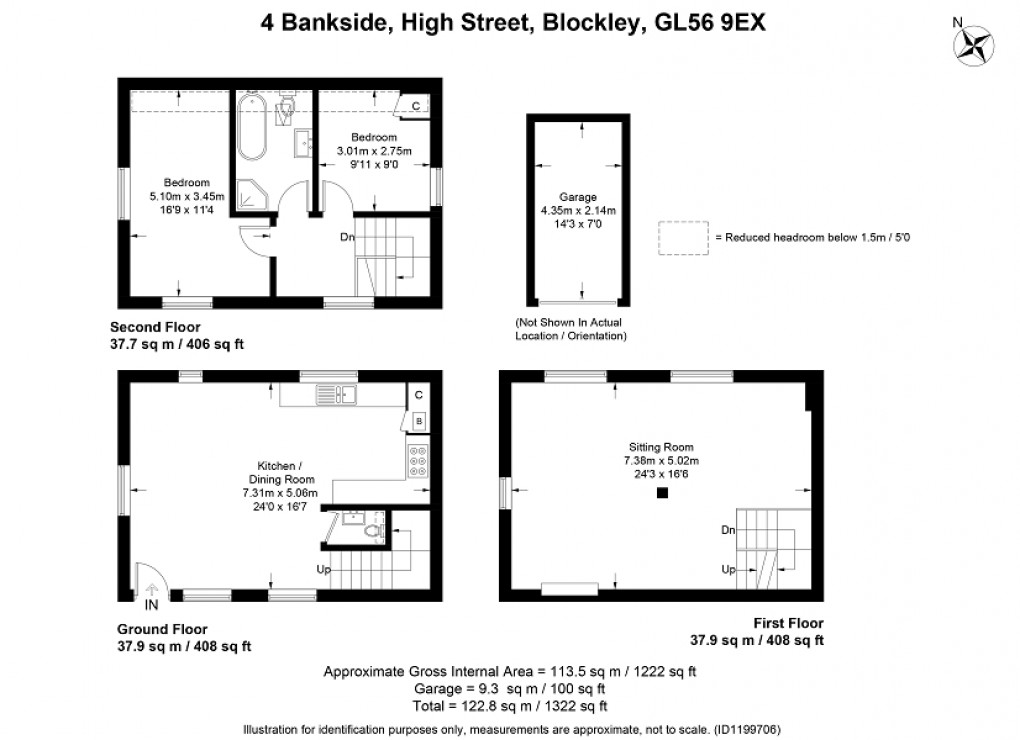 Floorplan for 4 Bankside, High Street, Blockley, Gloucestershire, GL56
