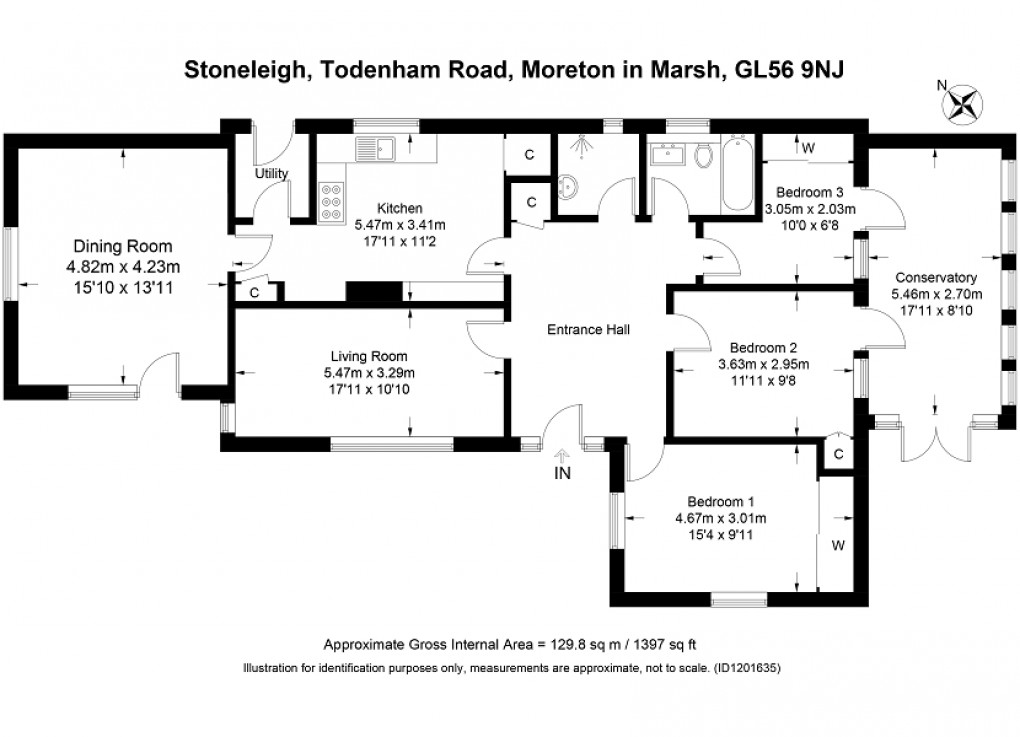 Floorplan for Todenham Road, Moreton-in-Marsh, Gloucestershire. GL56 9NJ