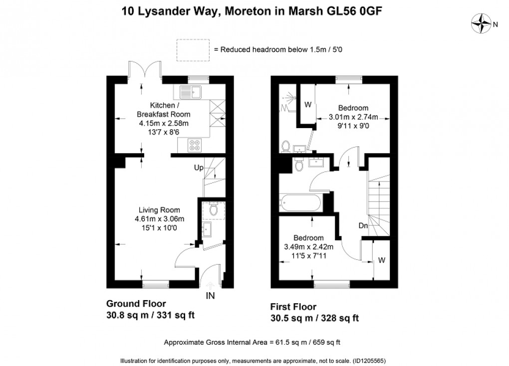 Floorplan for Lysander Way, Moreton-in-Marsh, Gloucestershire. GL56 0GD