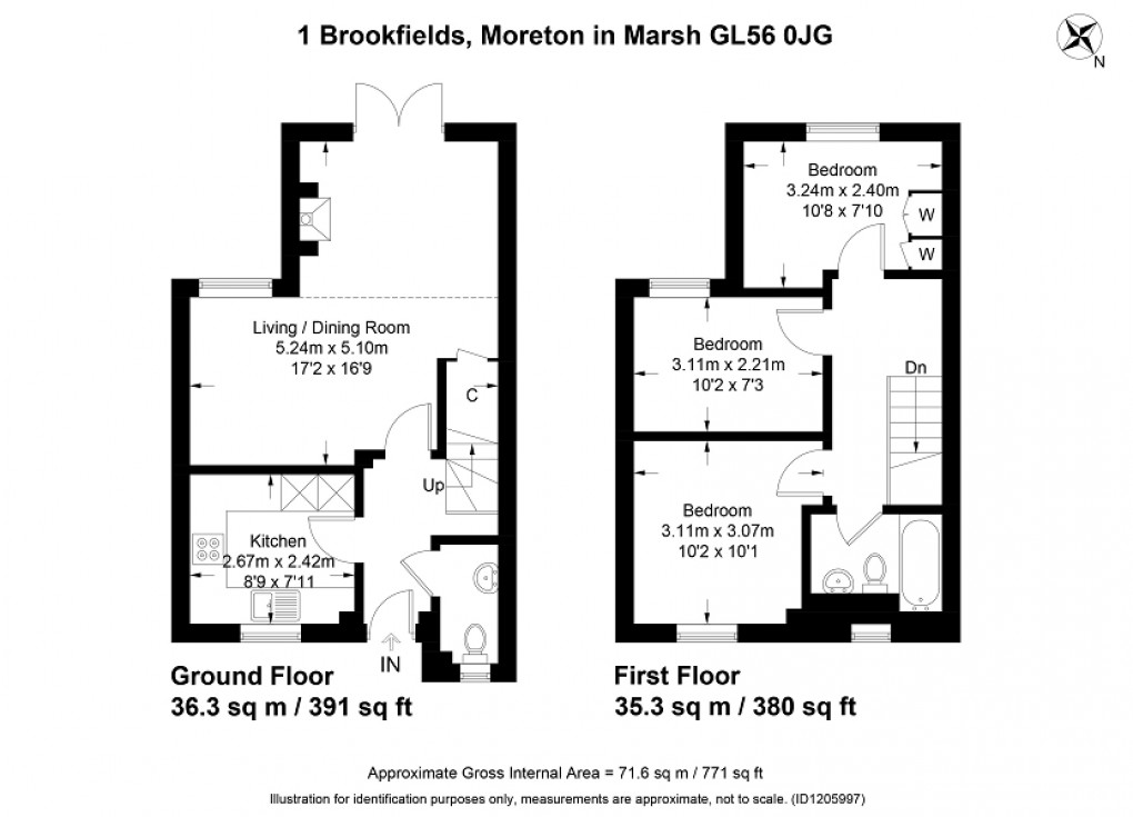 Floorplan for Primrose Court, Moreton-in-Marsh, Gloucestershire. GL56 0JG
