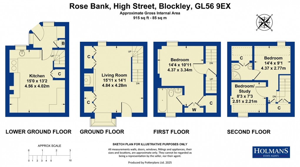 Floorplan for High Street, Blockley, Moreton-in-Marsh, Gloucestershire. GL56 9EX
