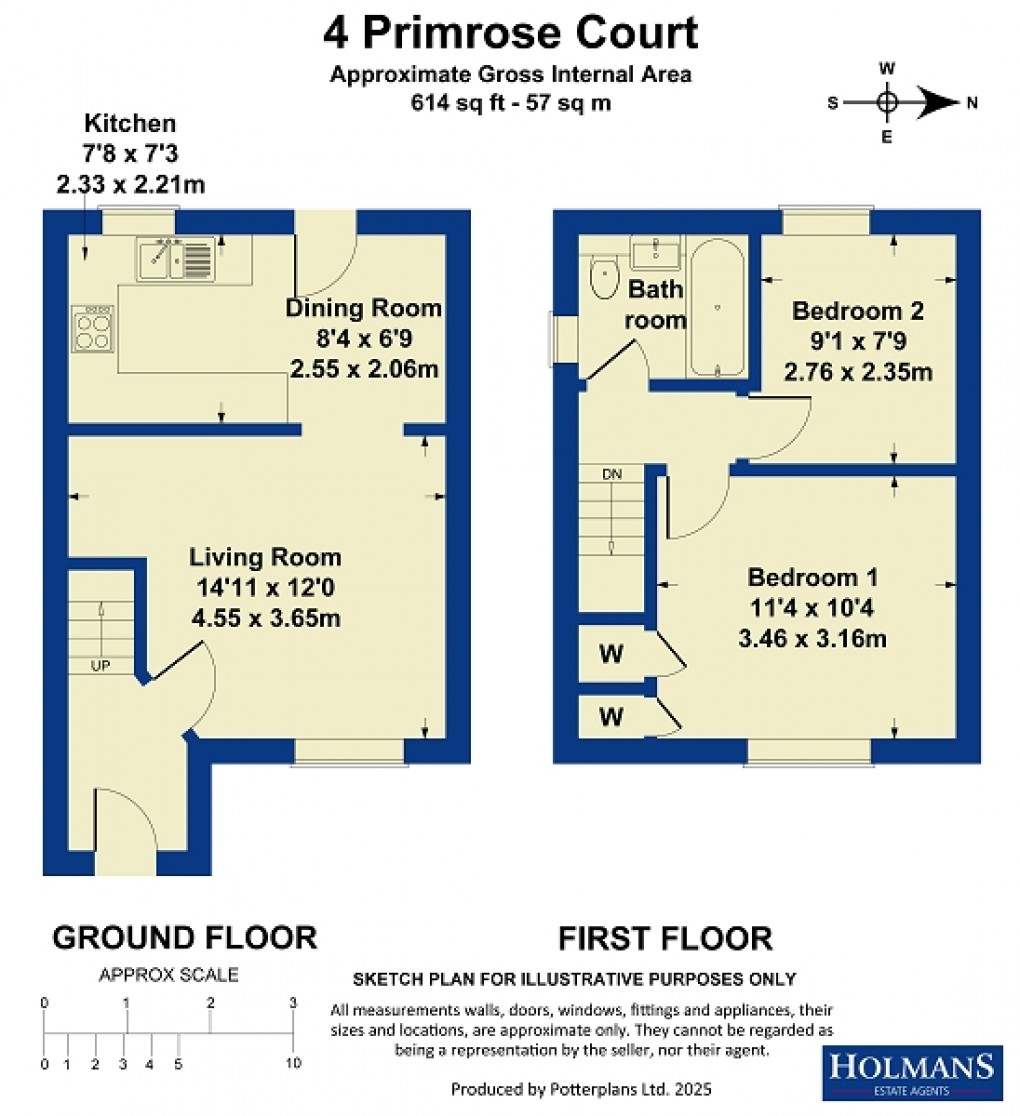 Floorplan for Primrose Court, Moreton-in-Marsh, Gloucestershire. GL56 0JG