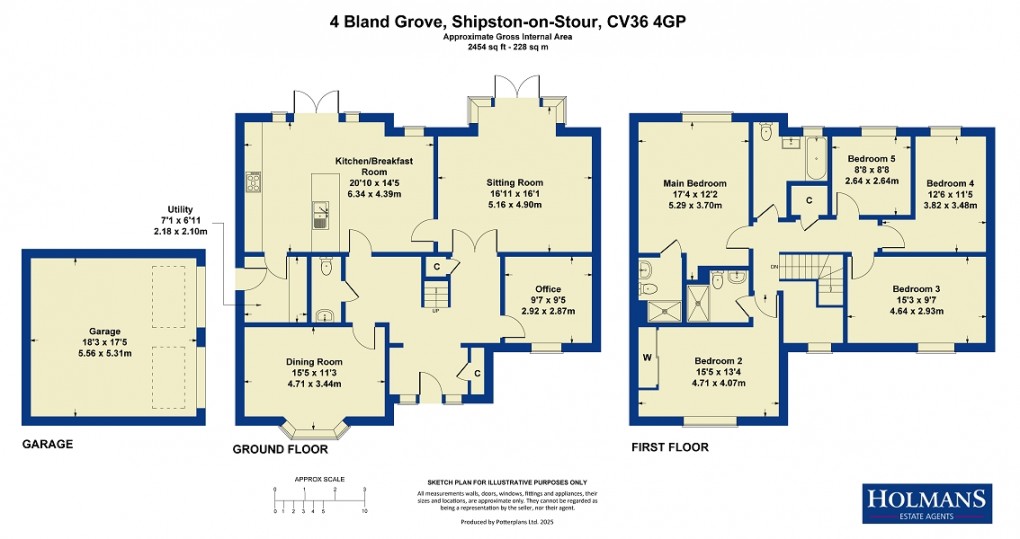 Floorplan for Bland Grove, Shipston-on-Stour. CV36 4GP