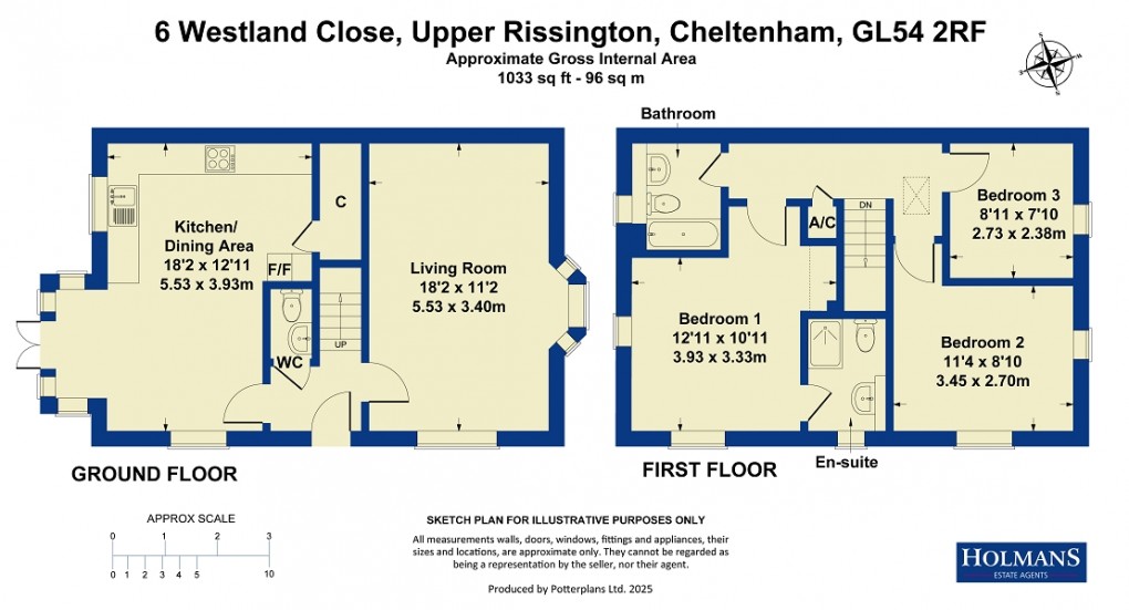 Floorplan for Westland Close, Upper Rissington, Cheltenham. GL54 2RF