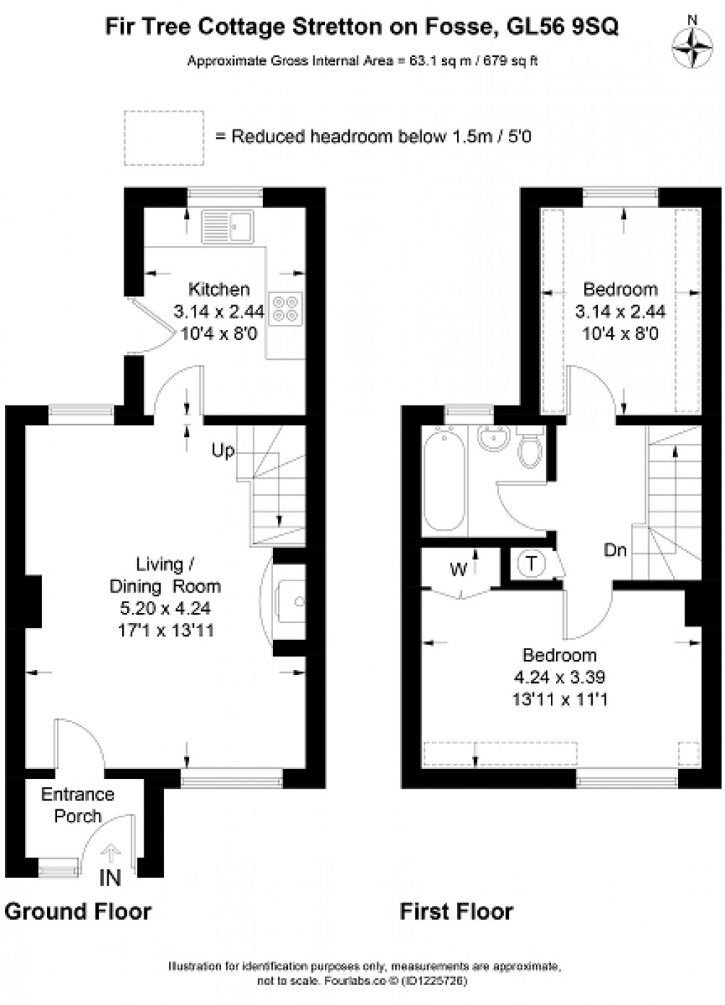 Floorplan for The Green, Stretton On Fosse, Moreton-in-Marsh, Gloucestershire. GL56 9SQ